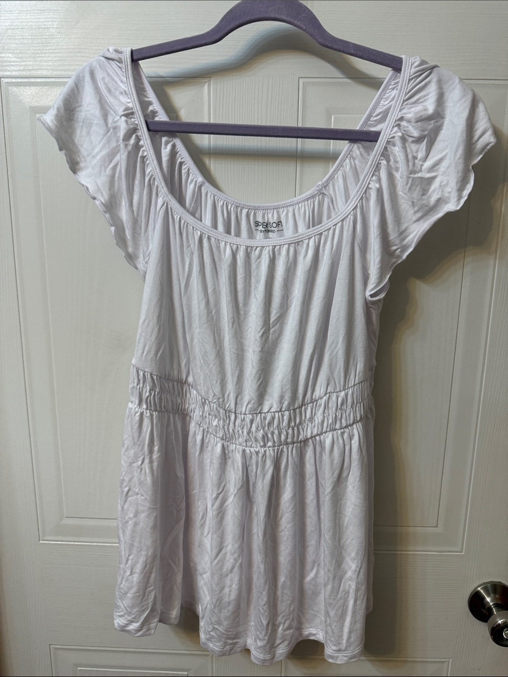 Torrid White Super Soft Knit Babydoll Tee